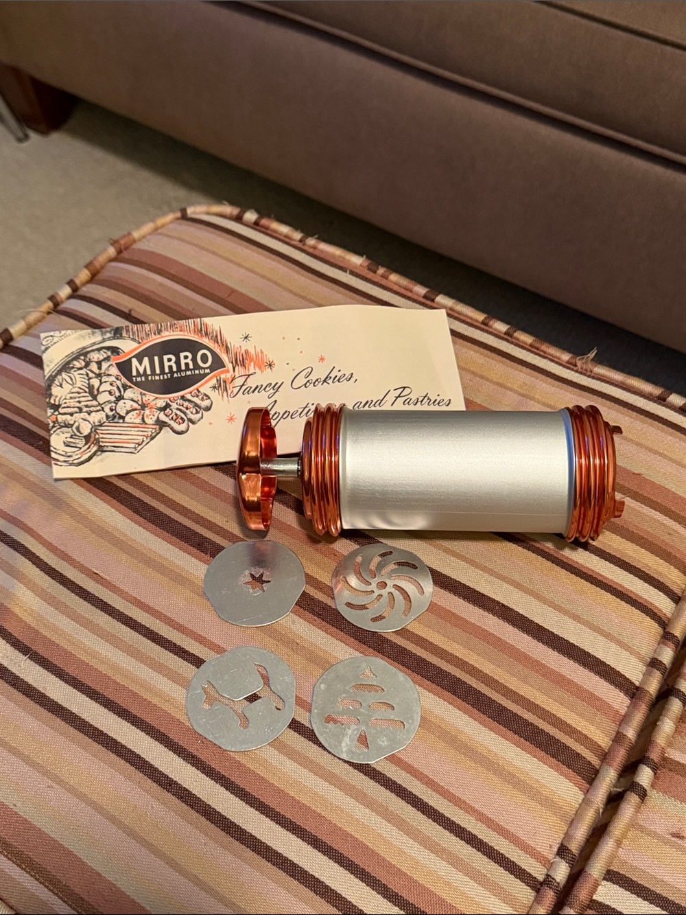 Mirro Copper and Silver Cookie Press